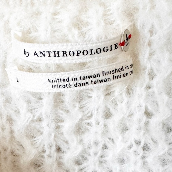 Anthropologie Cream Ruffled Boat Neck Sweater - Picture 13 of 13